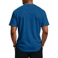thumbnail image 5 of Mens Henley Shirt Short Sleeve Casual Button Basic Tees Slim Fit Stretch Summer T Shirts Blue 2XL, 5 of 6