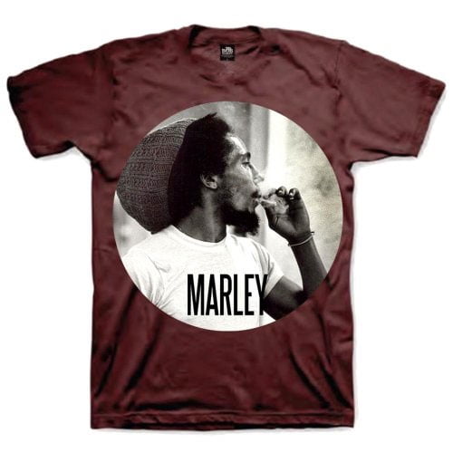 Bob Marley Men's Smokin Circle T-shirt Small Dark