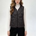 thumbnail image 2 of Women Vests Zaewscy Women V‑Neck Quilted Vest Sleeveless Zip Up Lightweight Padded Gilet with Side Pockets Black XL, 2 of 9