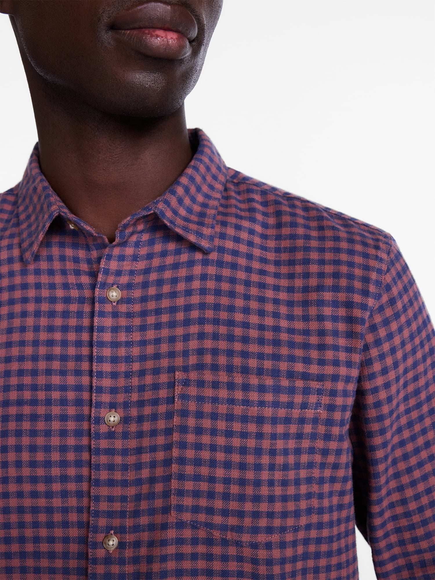 George Men's and Big Men's Slub Cotton Shirt with Long Sleeves, Sizes S-3XL