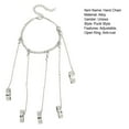 thumbnail image 7 of Ziurtnc Women Hand Chain Punk Style Five Rings Solid Color Wrist Chain Ring Unisex Charm Hip Hop Chain Open Rings Set Couple Jewelry, 7 of 7