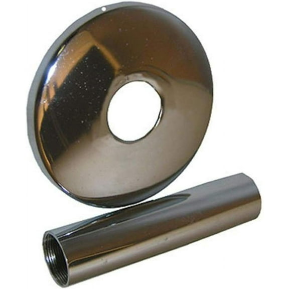 Lasco Fittings Tub and Shower Tube With Flange Fits Gerber - Chrome Metal - Silver