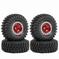 thumbnail image 1 of Juego de 4 Neumáticos y Ruedas de 1,3 Pulgadas para TRX4M SCX24 FMS FCX24 1/18 RC Crawler, Neumáticos de Goma con Llanta de Metal Roja., 1 of 1