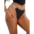 thumbnail image 4 of INSPIRE CHIC Women's Double Line G-Strings Thongs Low-Waisted T-back Tangas Panties S Black, 4 of 4
