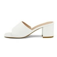 thumbnail image 2 of Pennysue Women's Block Heel Mule Sandals White Backless Slip On Sandals 9M, 2 of 5