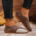 thumbnail image 2 of Women's Breathable Flat Shoes Comfortable Slip On Dress Shoes Fashion Color Blocking Low Cut Casual Shoes Brown Size 8.5, 2 of 8