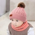 thumbnail image 3 of Morttic 3Pcs Toddler Boys Girls Winter Beanie Hat Scarf Gloves Set, Kids Warm Fleece Lining Hat Beanie Sets For age 2-6 Years (Pink), 3 of 6