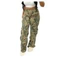 thumbnail image 2 of lulshou Womens Cargo Pants Mid Waist with Pocket Overalls Casual Pants Spring Summer Wide Leg Cargo Pants Business Work Pants, 2 of 9