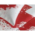 thumbnail image 4 of Ambesonne Fitness Quilted Bedspread Set 3 Pcs, Red Heart Dumbbell Art, King Size, Red and White, 4 of 5