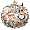 thumbnail image 1 of Peach Fruit Summer Round Table Cloth,Wrinkle Free Table Cover with Polyester,Waterproof Reusable Tableclothes for Easter Birthday Picnic Wedding (Round,60x60inch), 1 of 6