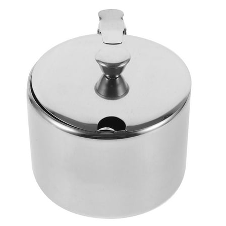 Worgeous Stainless Steel Sugar Bowls With Lid And Spoon Kitchen Counter Seasoning Pot Magnetic Condiment Jar Containers For Ghee Sugar Powdered Cream Salt Candy