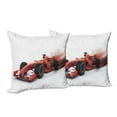 thumbnail image 6 of Ambesonne Race Themed Throw Pillow Cover 2 Pack, Formula Racing Print, 24", Black Red, 6 of 6