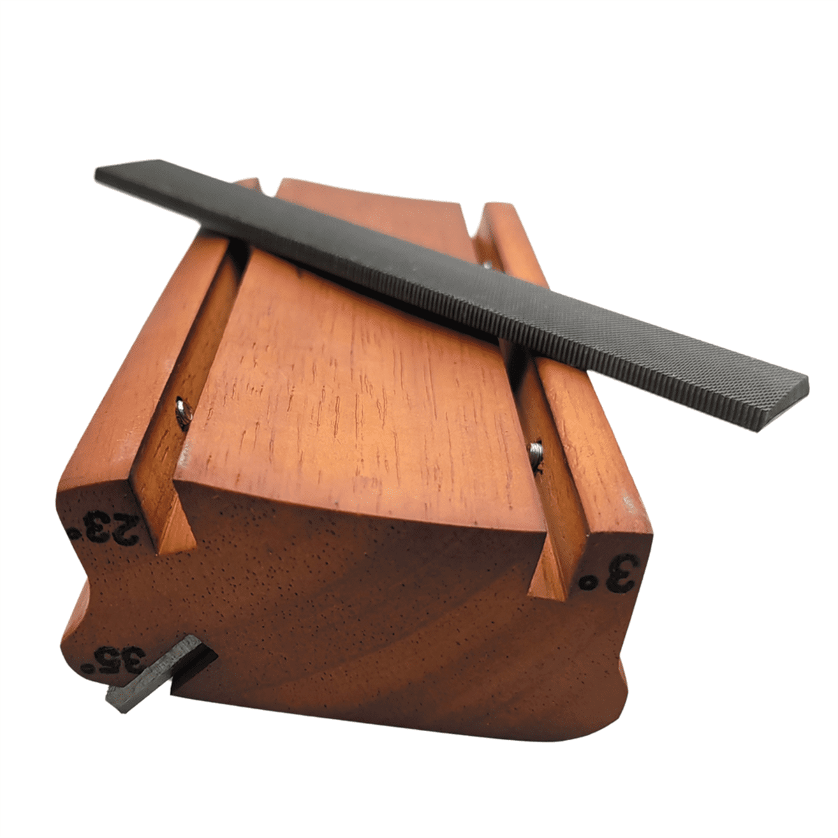 Guitar 3/23/35 Degree Fret File Sanding Fret Leveler Sanding Polishing File Crowning End Beveling File Guitar Part B,1 * Fret Beveling File 2 * File,Dark Wood Color