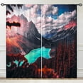 thumbnail image 2 of Nature Curtains Landscape Theme Window Drapes with Sunset Forest Mountain Lake Scenery Scene Design Print Pattern Rod Pocket Curtains for Bedroom Living Room Office Cafe 2 Panels 42 x 84 Inch, 2 of 6