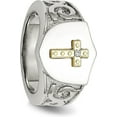 thumbnail image 6 of Chisel Stainless Steel Polished with 10K Gold Cross and .02 Carat Diamond Ring - Ring Size 10.0 Natural Diamonds, 6 of 8