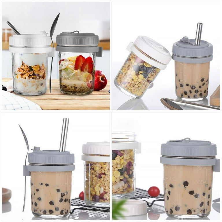 Irenare 9 Pcs Overnight Oats Containers with Lids and Spoons 12 oz