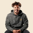thumbnail image 4 of Dalix Pizza Embroidered Fleece Hoodie Mineral Wash Long Sleeve Sweatshirt Mens in Gray 2XL XX-Large, 4 of 5