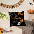 thumbnail image 4 of Halloween Decor Pillow Covers 18x18 Set of 4 Halloween Fall Black Decorative Throw Pillows Scary Pumpkin Bats Pillow Cases Home Outdoor Sofa Couch Cushion Covers for Halloween Decorations (18 by 18), 4 of 5