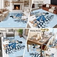 thumbnail image 5 of Light Blue Christmas Snowman Area Rugs 6'x9', Washable Small Throw Rugs for Kitchen Dining room, Xmas Tree Elk Gifts Snowflake Indoor Outdoor Rug Non-Slip Low Pile Carpet Runner Reversible Floor Mats, 5 of 8