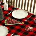 thumbnail image 5 of Christmas Tablecloth 60×84 Inch, Red Buffalo Plaid Snow Washable Table Cover for Party Picnic Dinner Decor, 5 of 6