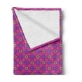 thumbnail image 2 of Abstract Soft Flannel Fleece Throw Blanket, Circular Spirals Nested in Vibrant Hues, Cozy Plush for Indoor and Outdoor Use, 60" x 80", Hot Pink Royal Blue, by Ambesonne, 2 of 5