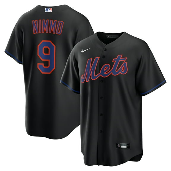 Men's Nike Brandon Nimmo Black New York Mets Alternate Replica Jersey