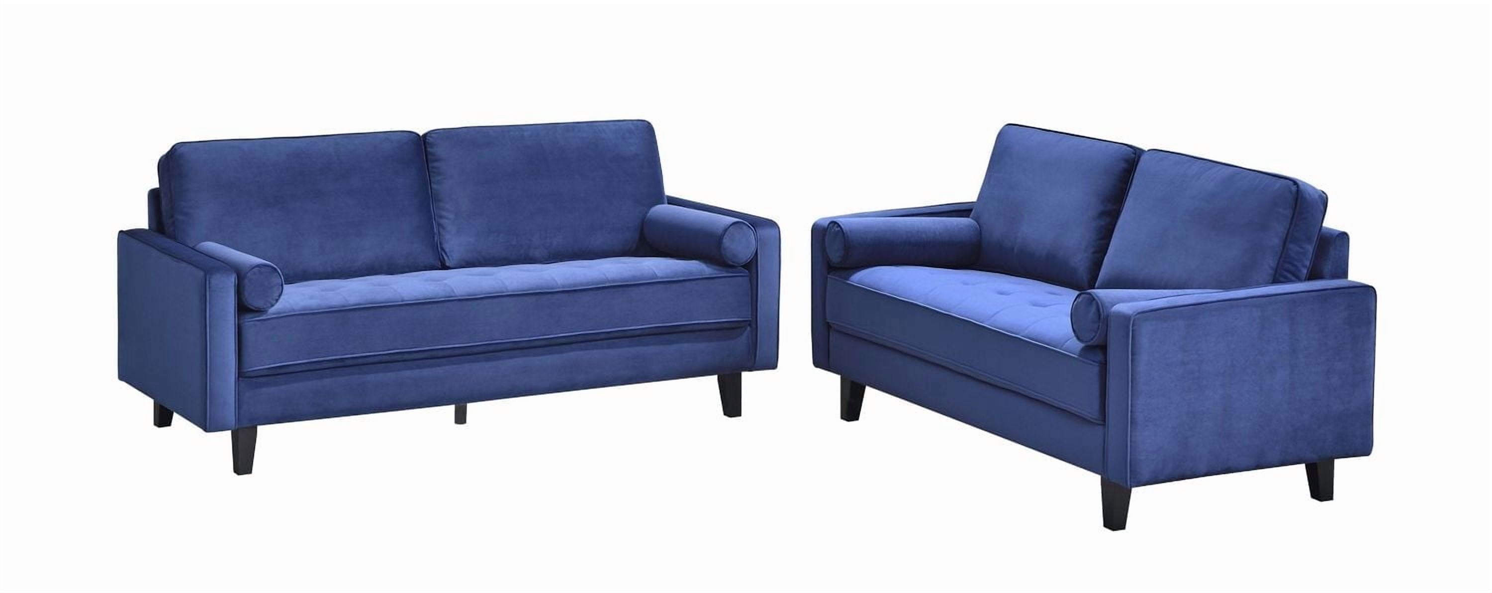 Topline Home Furnishings 2-piece Set: Sofa & Loveseat, Blue Velvet