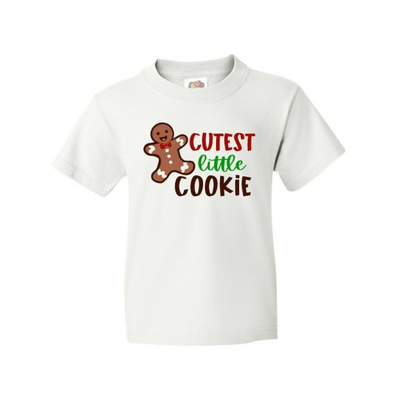 Inktastic Cutest Little Cookie Cute Christmas Gingerbread Man Youth T-Shirt