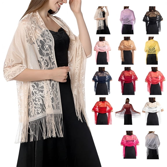 TELOLY Soft Lace Shawls for Women, Purplish Red