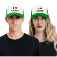 thumbnail image 4 of I Heart Candy Love Food Funny Trucker Hat Baseball Cap Unisex Green, 4 of 5