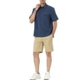 thumbnail image 2 of CAMISAS PARA HOMBRES INSPIRE CHIC Color Sólido de Manga Corta con Cuello Punta y Bolsillos M Azul Marino, 2 of 6