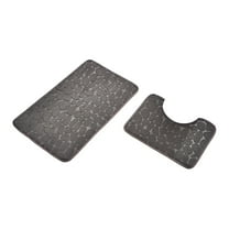 Leodye Bathroom Rug Set of Foam Bath Mat Set 2 Piece - Super Soft Absorbent Quick Dry Memory Foam Bathroom Rugs, Non Slip Floor Carpet for Tub Shower &U-Shaped Toilet Bath Mat