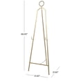 thumbnail image 4 of DecMode 22" x 66" Gold Metal Tall Adjustable Floor 3 Tier Easel with Circular Ring Top, 1-Piece, 4 of 14