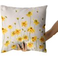 thumbnail image 3 of Spring Summer Throw Pillow Covers 18X18 Inches Set of 2 Yellow Flowers Coreopsis Bee Decorative Pillow Cases Bees Floral Pillow Cover Farmhouse Home Decor for Outdoor Room Couch Patio Porch, 3 of 6