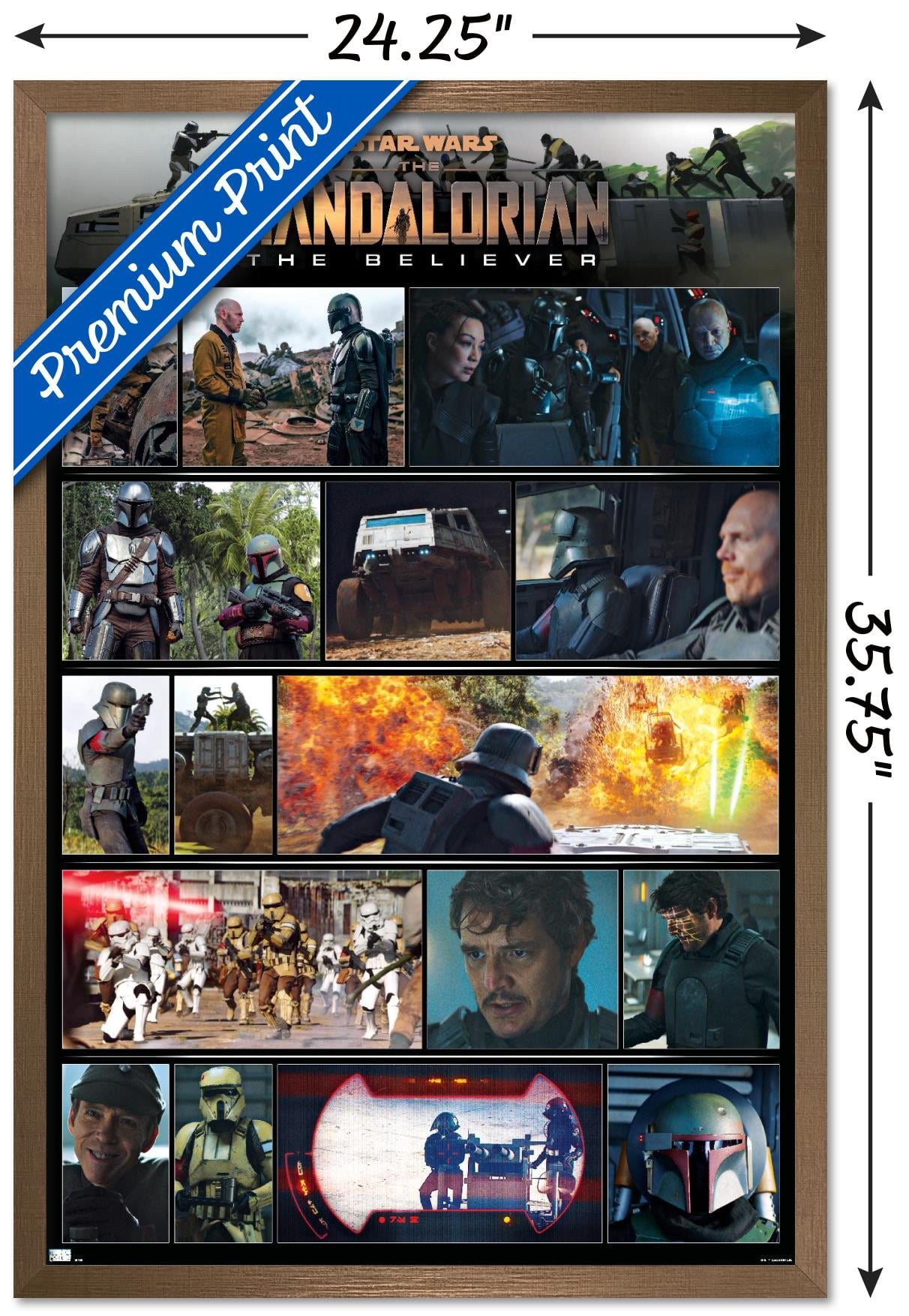 Star Wars: The Mandalorian Season 2 - Chapter 15 Grid Wall Poster, 22.375" x 34", Framed