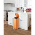 thumbnail image 3 of Kojooin Step Trash Can with Lid, 8 Gallon 30L Stainless Steel Square Garbage Bin with Inner Bucket, 3 of 8