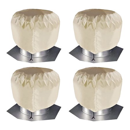 

4Pcs Turbine Roof Vent Cover House Roof Turbine Hoods Canvas 20Inch X 20Inch Khaki