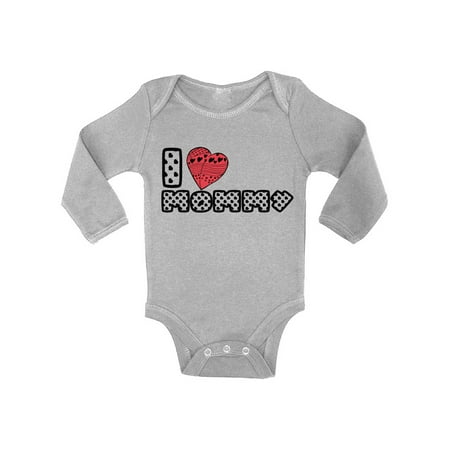 Awkward Styles Best Mom Ever Baby Bodysuit I Love Mommy Long Sleeve Baby Bodysuit Lovely Red Heart One Piece Babies Clothes I Love Mommy Baby Girl Clothing I Love Mommy Baby Boy Birthday Party