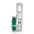 thumbnail image 2 of 14k White Gold Emerald Pendant Necklace for Women with Diamond Accent, Square Cut Green Gem, Minimal Fine Jewelry for Daily Wear or Elegant Occasions, 2 of 6
