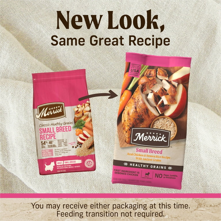 Merrick orders dog food with ancient grains