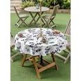 thumbnail image 4 of Outdoor Tablecloths with Umbrella Hole & Zipper, Green Grey Botanical Round Tablecloth 54 Inch, Watercolor Spring Floral Summer Leaf Waterproof Table Cloth, Patio/Pool/Picnic Table Covers, 4 of 8
