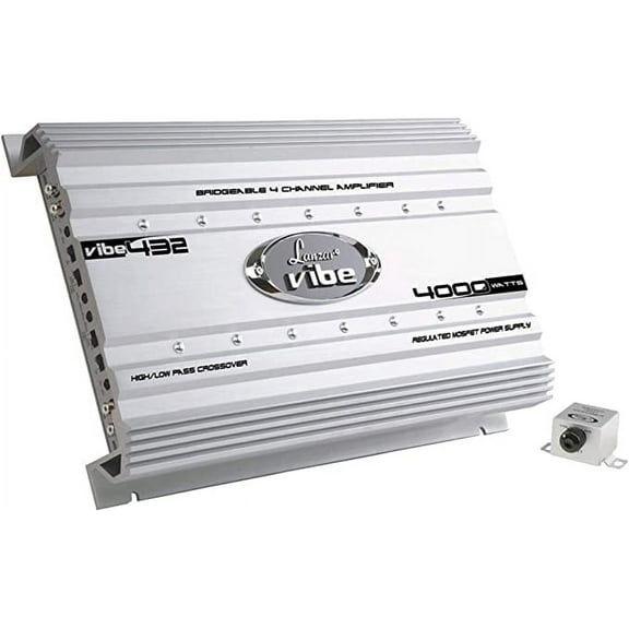 Lanzar VIBE422.5 - Vibe 2000 Watt 4 Channel Mosfet Amplifier (White)