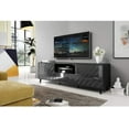 thumbnail image 3 of Paris TV Stand for TVs up to 80", Mid-Century Modern High Gloss 71" Entertainment Center, TV Media Console with Storage Cabinets, 3 of 4