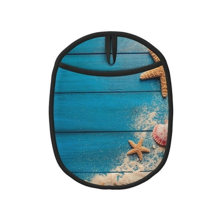 

Pofeuu Shells and Starfish Print Silicone Pot Mat Mitten With Hanging Loop Heat Resistant Oven Mitts Non-Slip Bbq Baking Smoking Potholders