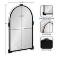 thumbnail image 3 of Kate and Laurel Arceo Modern Acrylic Arch Mirror, 22 x 34, Black, Arched Mirror Decor with Metal Detailing for Use as Bathroom Vanity Mirror Above Sink, 3 of 9