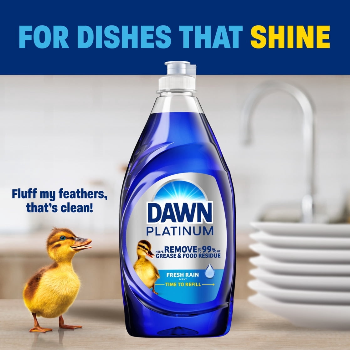 Dawn Platinum Dish Soap, Dishwashing Soap, Fresh Rain, 30 fl oz 2 pack