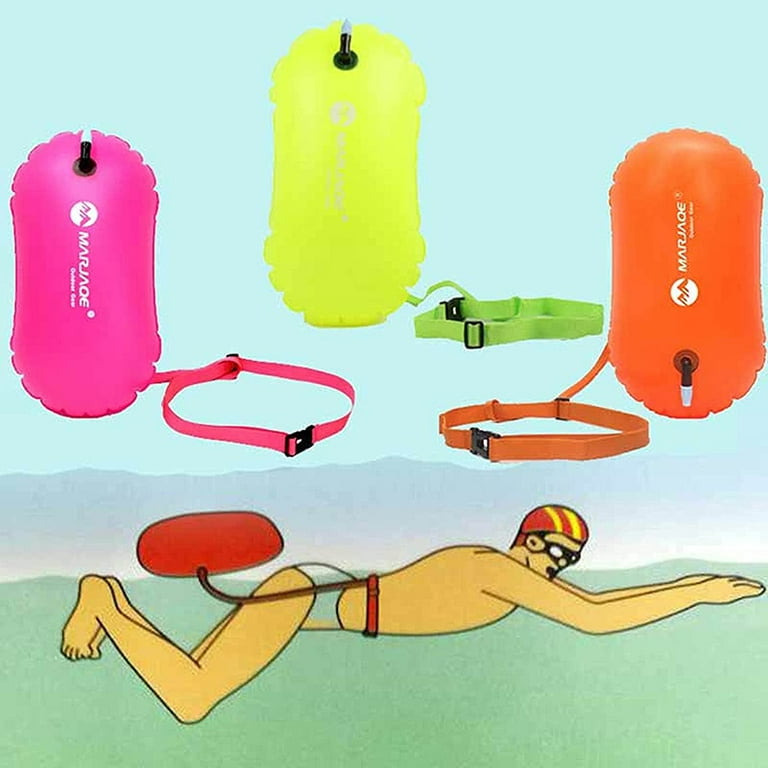 New Wave Swim Buoy - Swim Safety Float and Drybag for Open Water Swimmers,  Triathletes, Kayakers and Snorkelers, Highly Visible Buoy Float for Safe