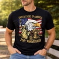 thumbnail image 2 of 250 Years 1776-2026 250th Birthday Eagle Liberty Bell Graphic Tee, America Eagle Shirts for Men, 250th Independance Shirts, 2 of 2