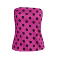 thumbnail image 7 of Yrmaups Strapless Polka Dot Tank Top for Women, Casual Boho Slim Crop Top, Stretchy Basic Tee for Party Vacation Beach Daily Wear, Hot Pink 2XL, 7 of 7