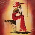 thumbnail image 2 of Johanna 26x26 Black Ornate Wood Framed with Double Matting Museum Art Print Titled - Glamour III, 2 of 4